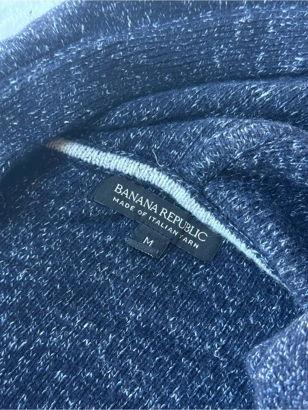 Banana Republic Men's Hooded Zip Sweater in Navy Heather
